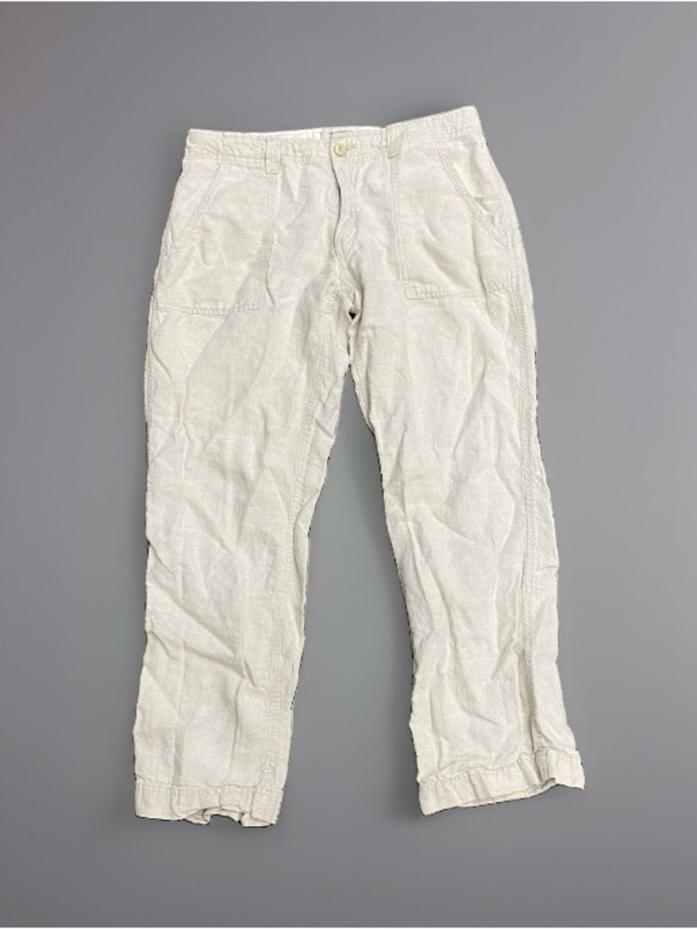 Old Navy Linen Blend Straight Leg Pants Women’s Size Small Coastal Beachy